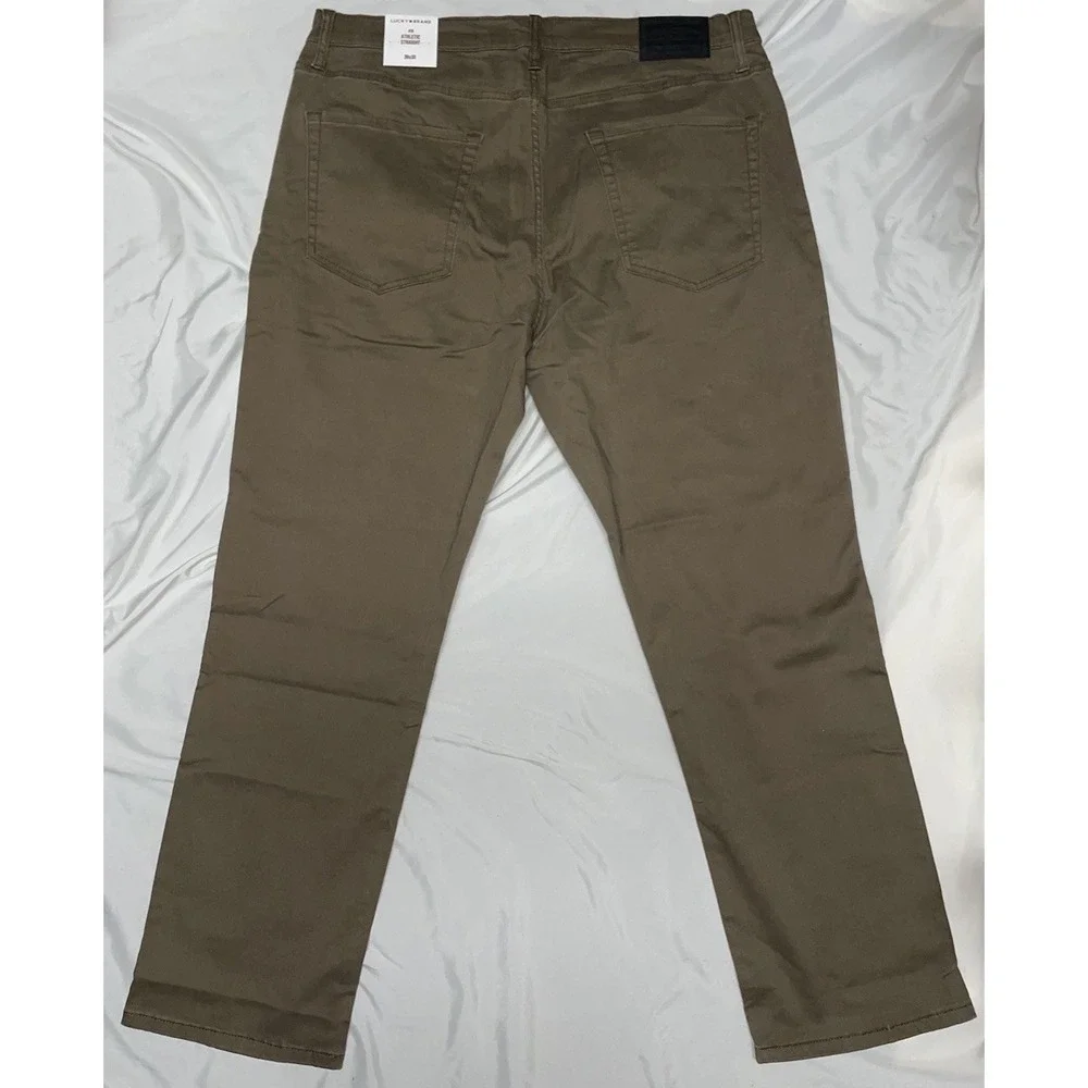 Lucky Brand 410 Athletic Straight Pants Mens Brown Advanced Stretch Chino 38X30